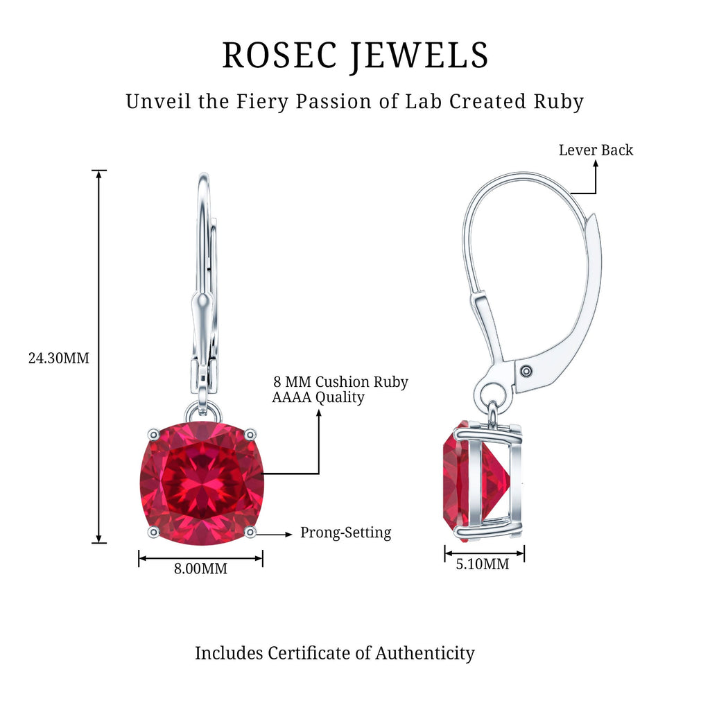 Lab Created Ruby Drop Earrings For Women