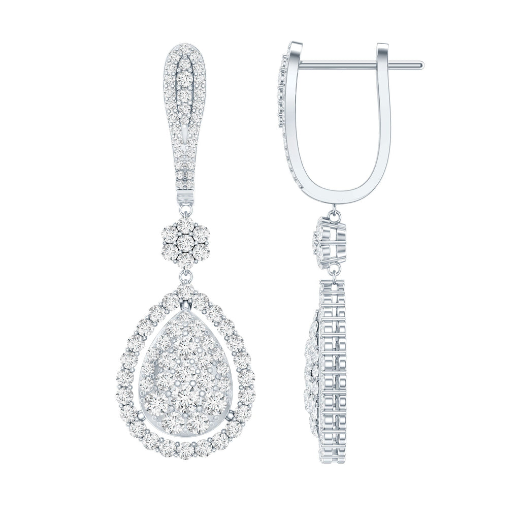 Certified Moissanite Bridal Drop Earrings For Wedding