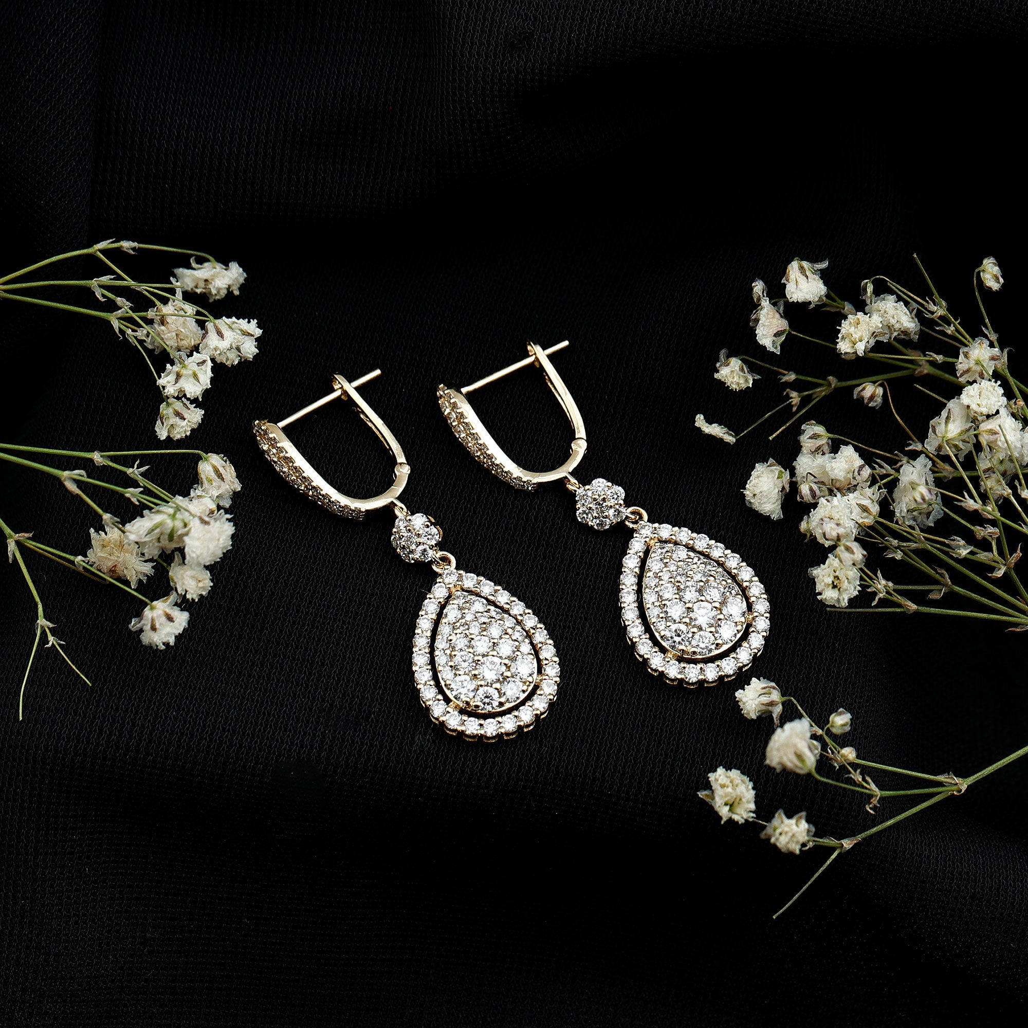 Certified Moissanite Bridal Drop Earrings For Wedding