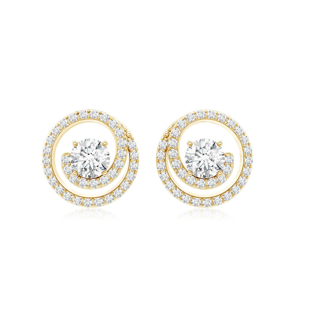 Certified Moissanite Swirl Earrings with Screw Back