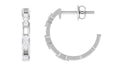 Natural Diamond Half Hoop Earrings with Screw Back