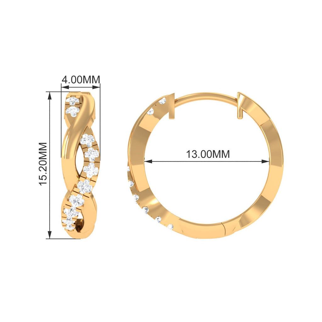 Natural Diamond Hoop Earrings in Infinity Style