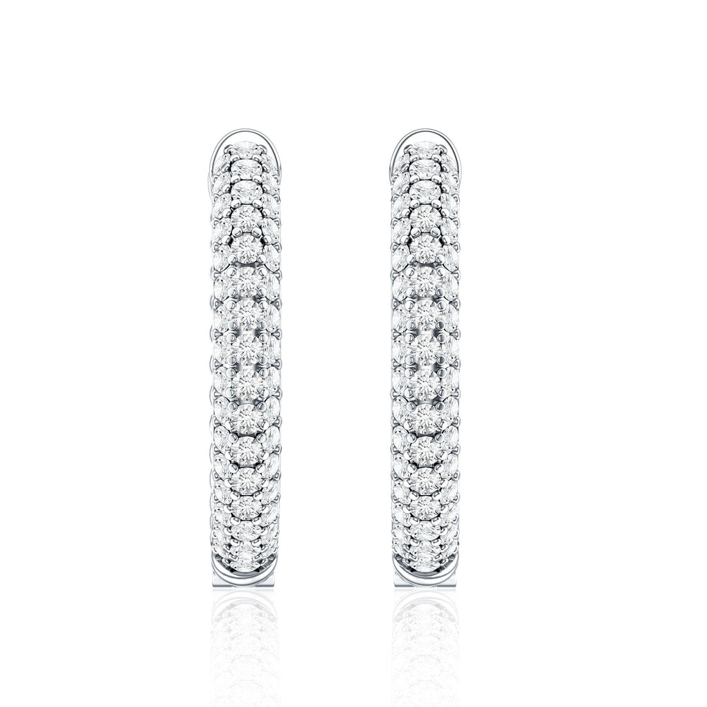 Classic Diamond Hinged Hoop Earrings with Certificate
