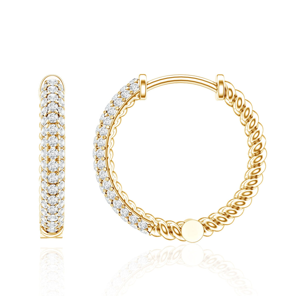 Classic Diamond Hinged Hoop Earrings with Certificate