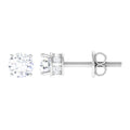 Prong Set Round Diamond Solitaire Stud Earrings