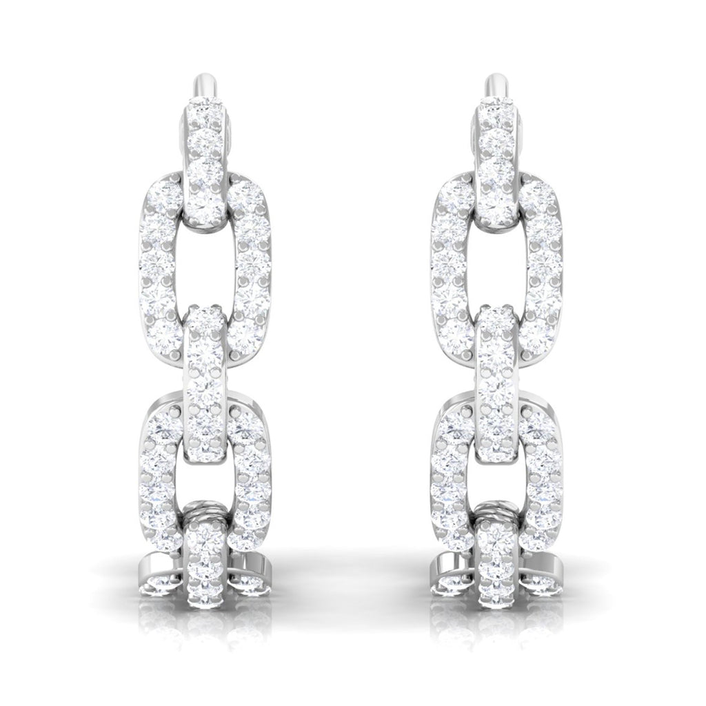 Classic Diamond Hinged Hoop Earrings