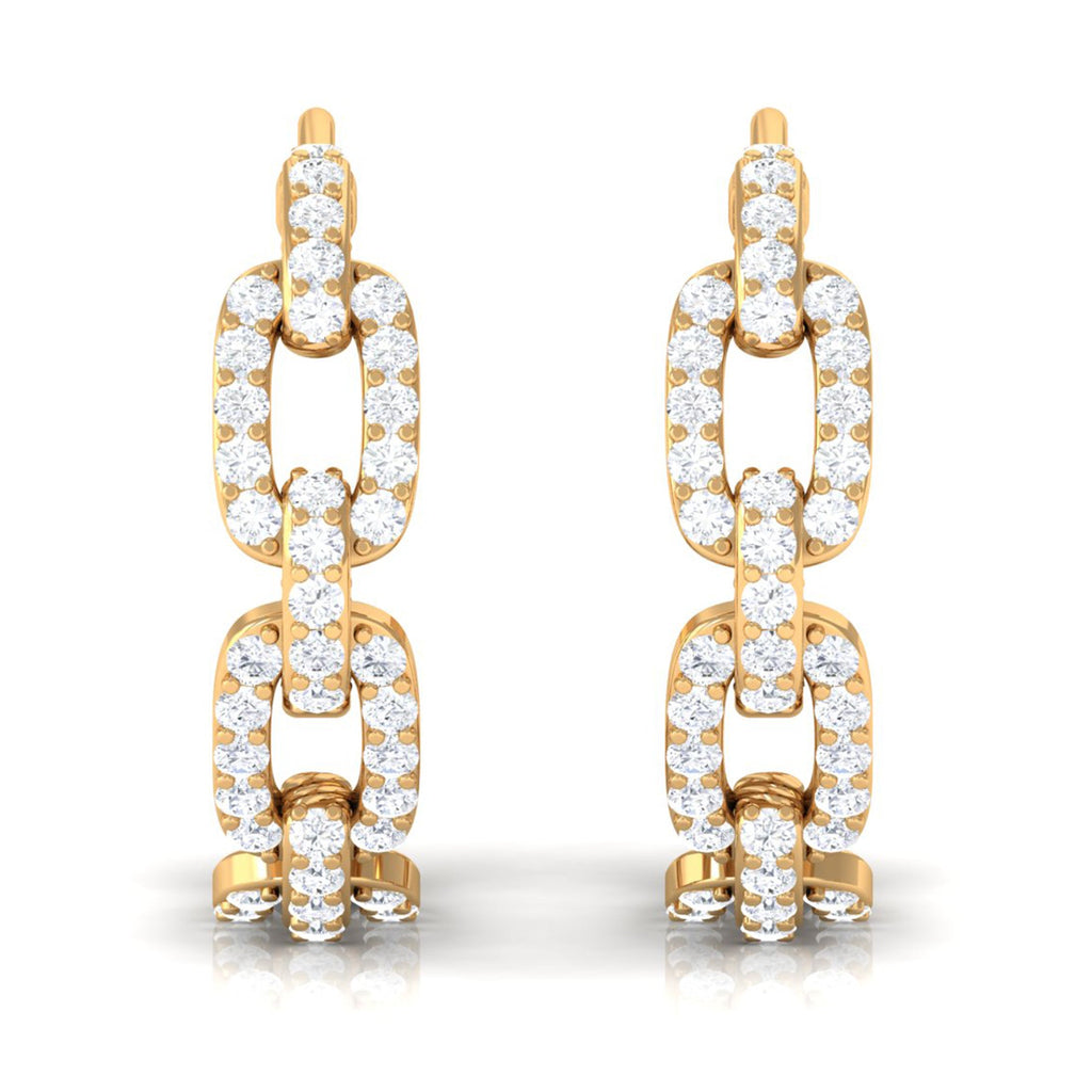 Classic Diamond Hinged Hoop Earrings
