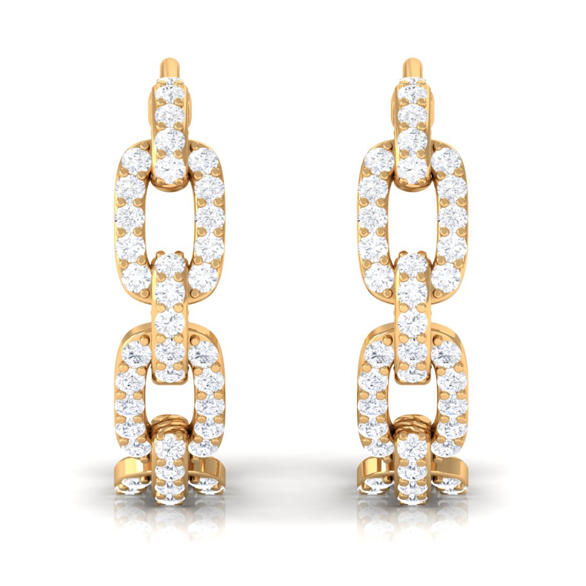 Classic Diamond Hinged Hoop Earrings