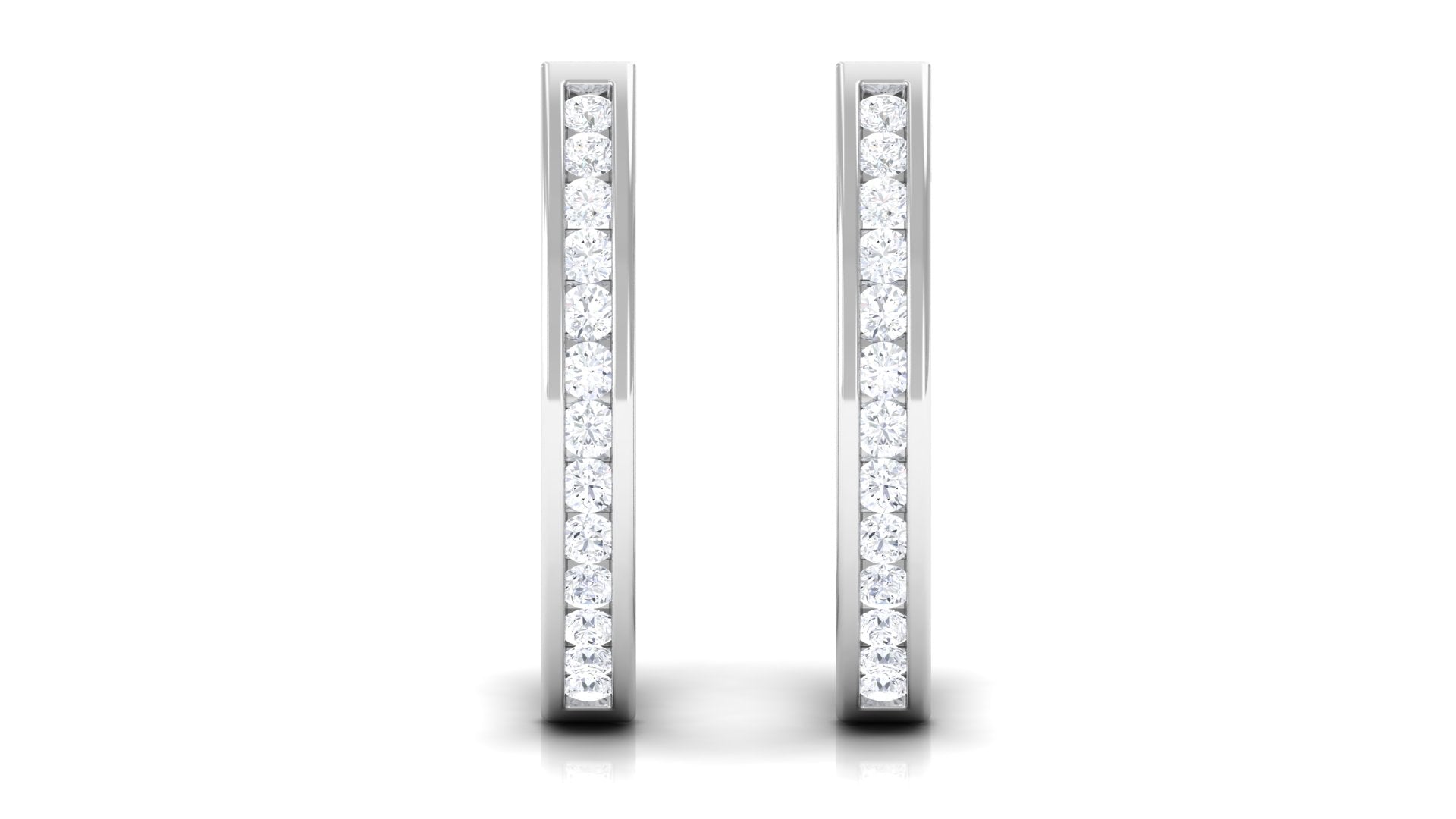 Diamond Hinged Hoop Earrings in Channel Setting