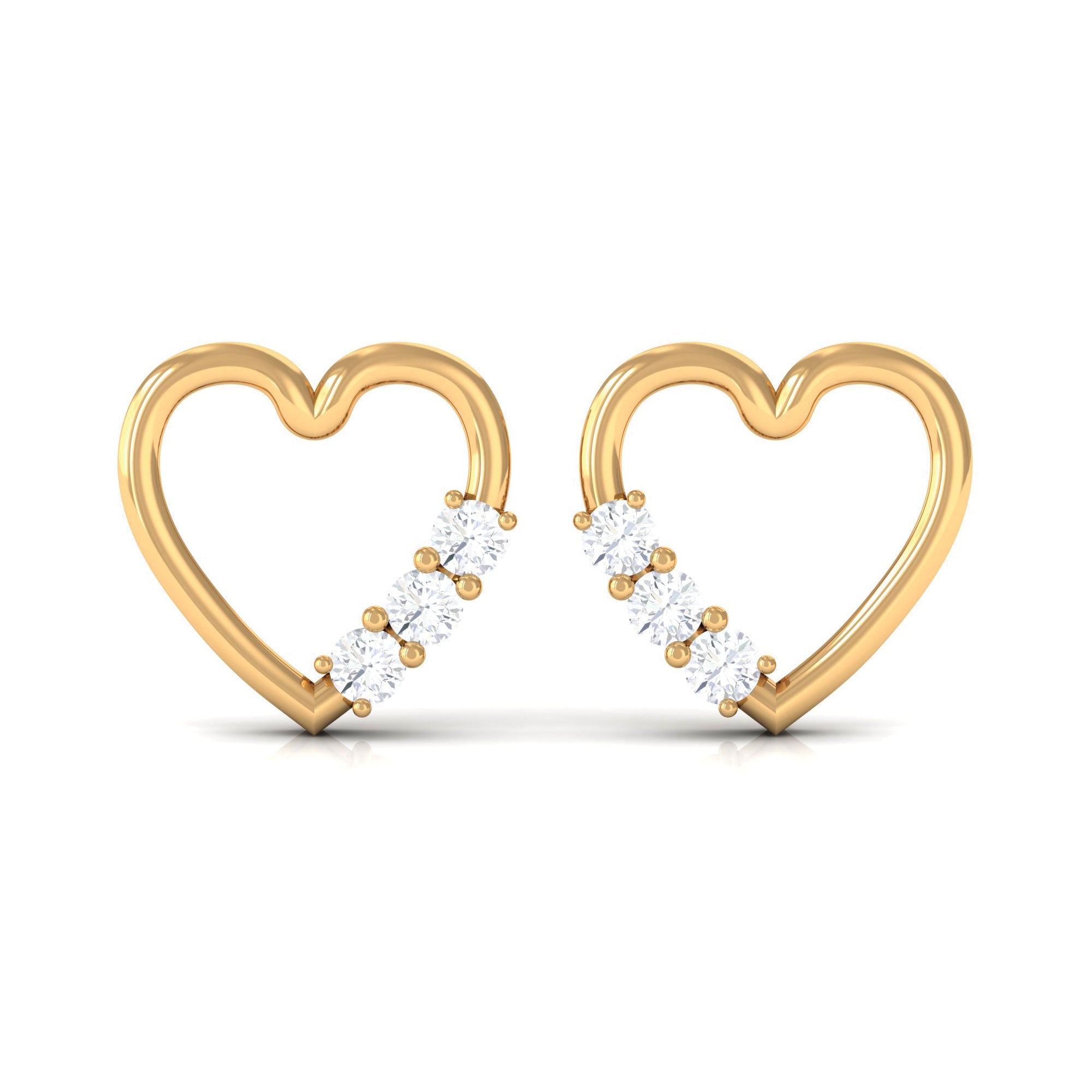 Diamond Heart Shape Stud Earring for Women