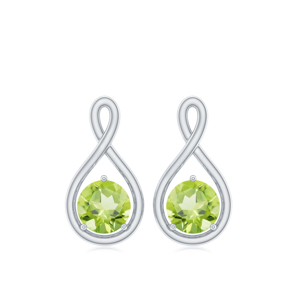 1 Carat Solitaire Peridot Infinity Stud Earrings