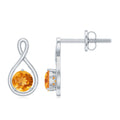 1 Carat Solitaire Citrine Infinity Stud Earrings