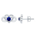 Lab Created Blue Sapphire Infinity Heart Stud Earrings