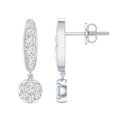 Real Diamond Bar Drop Earrings for Women