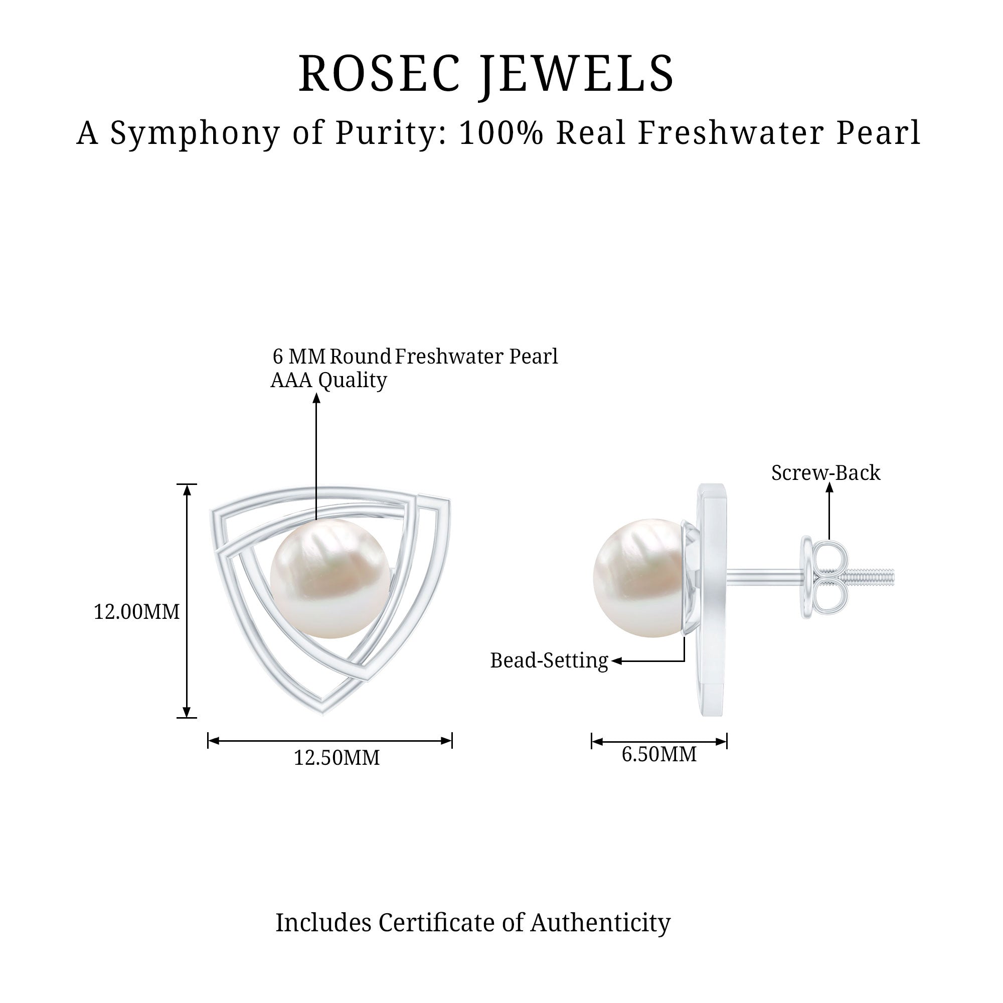 Round Shape Freshwater Pearl Statement Stud Earrings