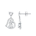 0.6 Carat Moissanite Heart Drop Earrings for Women