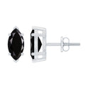 1.4 CT Marquise Black Spinel Solitaire Stud Earrings