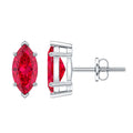 Certified Marquise Cut Lab Grown Ruby Everyday Stud Earring