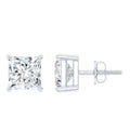 2.5 Carat Solitaire Princess Cut Moissanite Stud Earrings