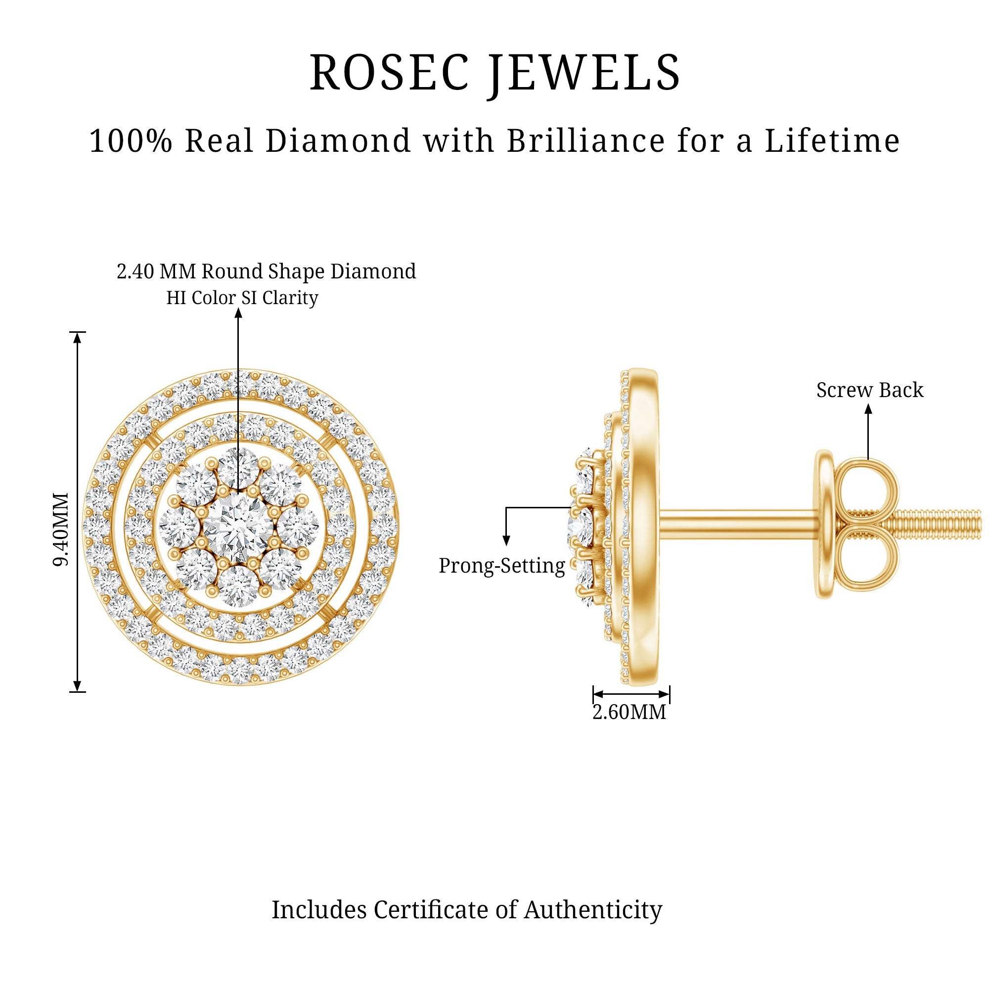 Flower Inspired Diamond Halo Stud Earrings