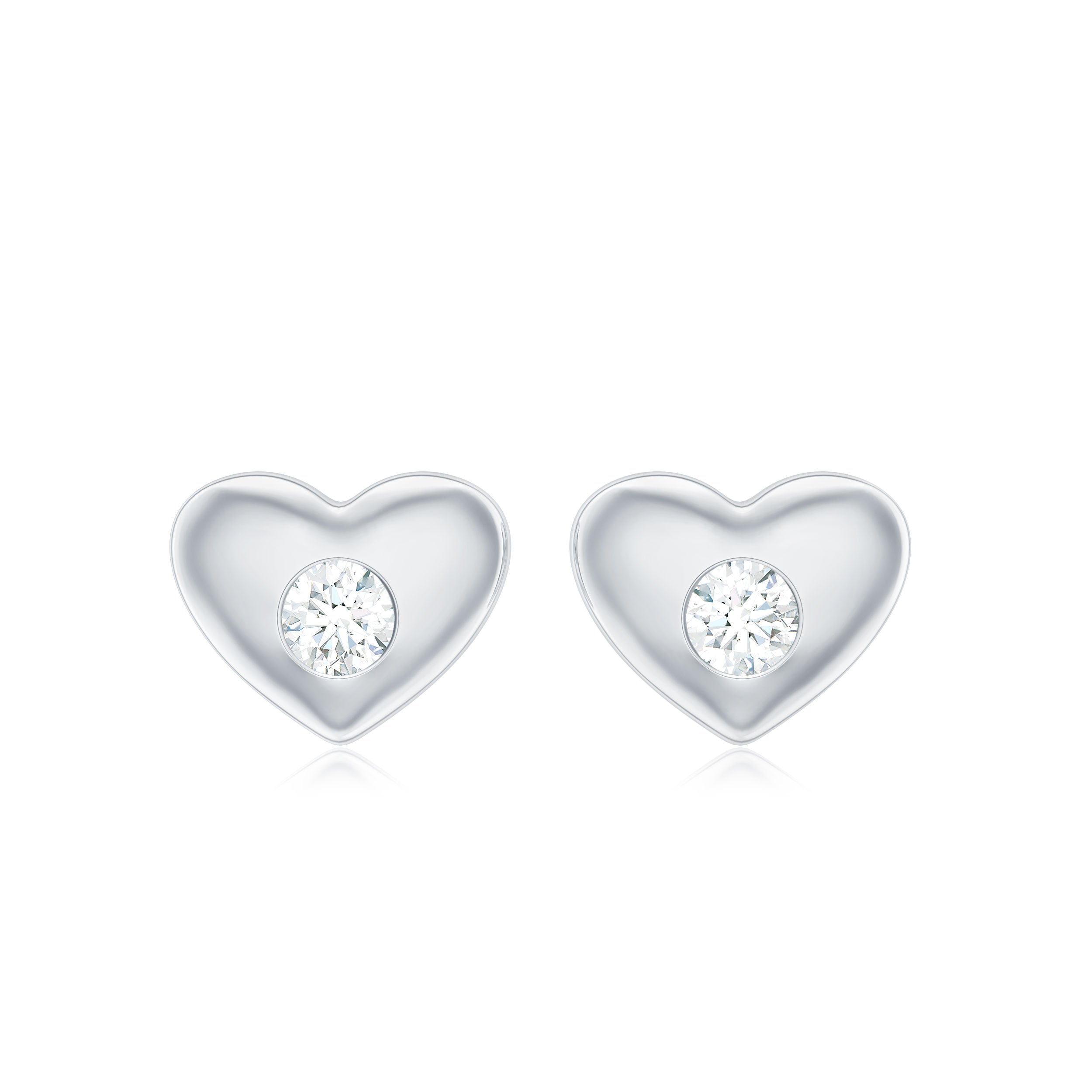Gypsy Set Real Diamond Heart Stud Earrings
