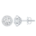 Certified Round Moissanite Halo Stud Earrings