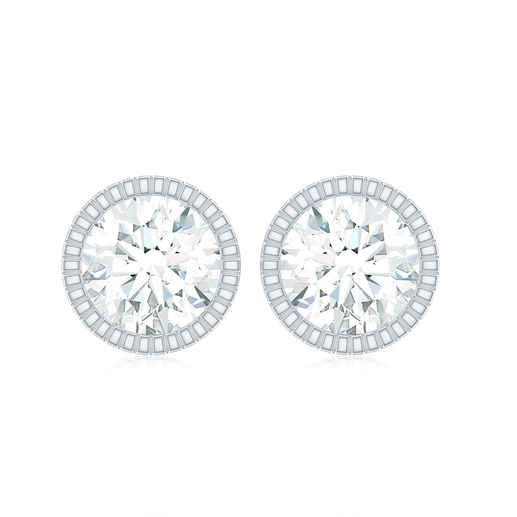 Minimalist Moissanite Stud Earrings in Martini Setting