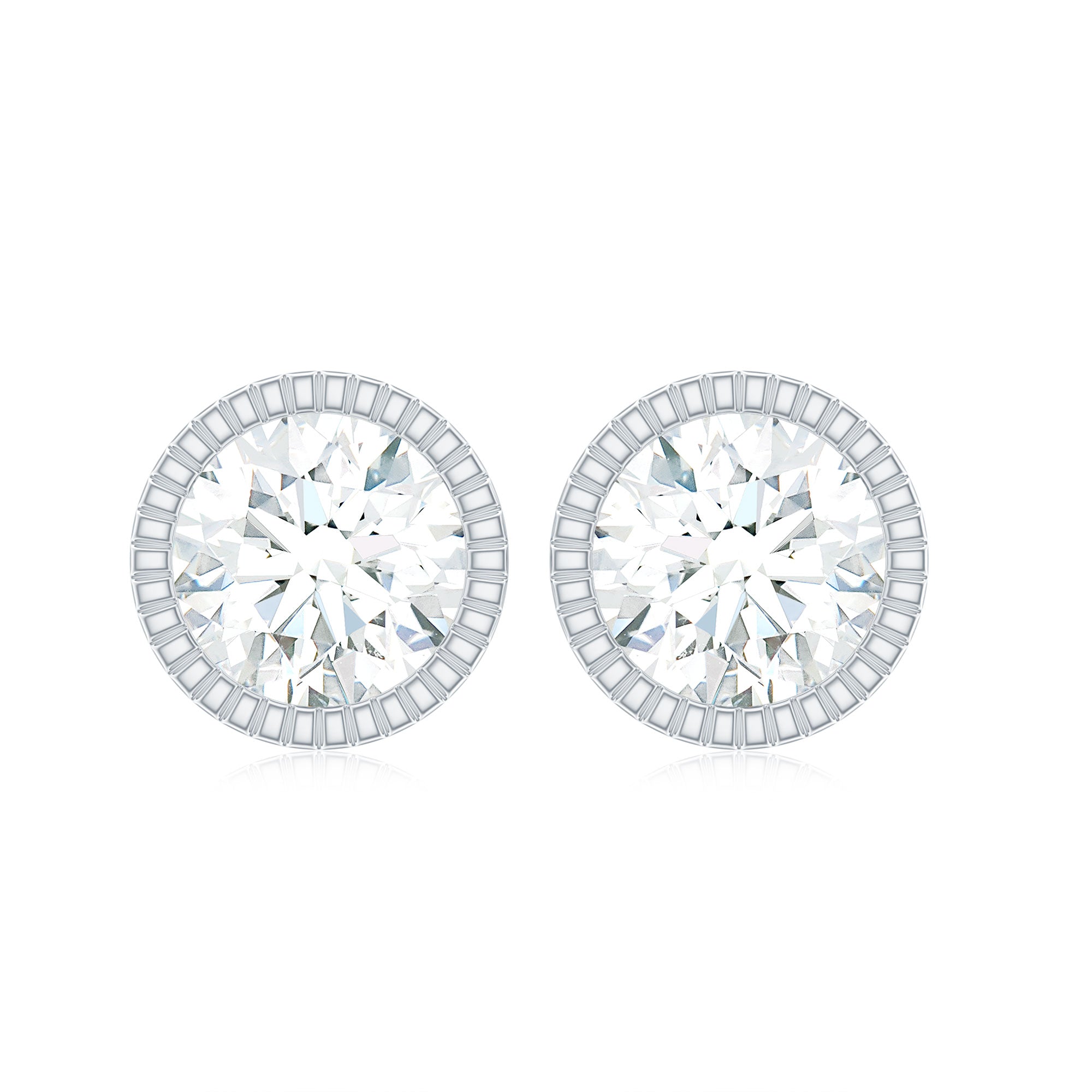 Minimalist Moissanite Stud Earrings in Martini Setting