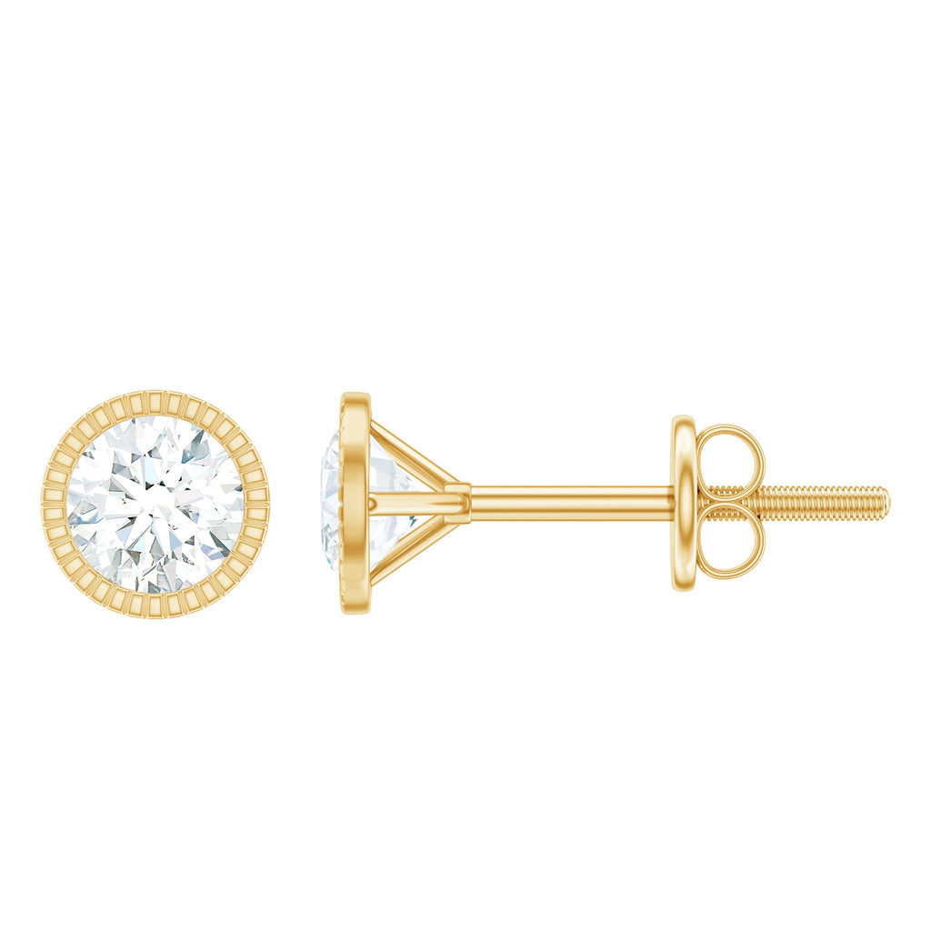 Minimalist Moissanite Stud Earrings in Martini Setting