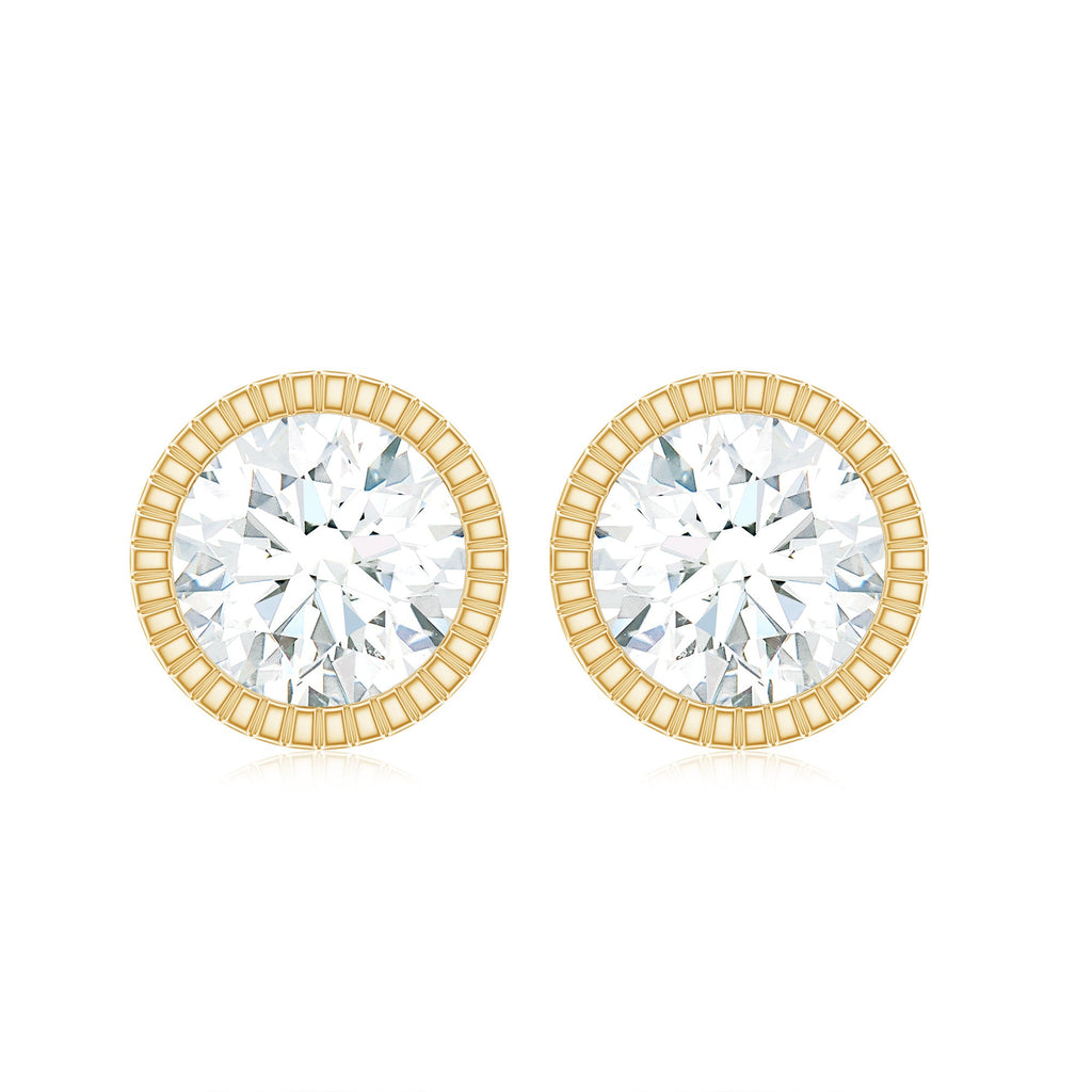 Minimalist Moissanite Stud Earrings in Martini Setting