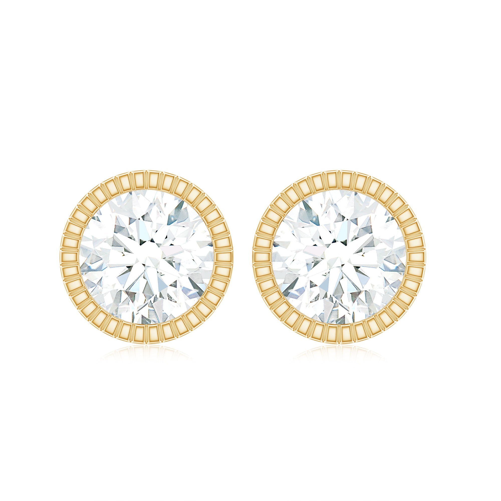 Minimalist Moissanite Stud Earrings in Martini Setting