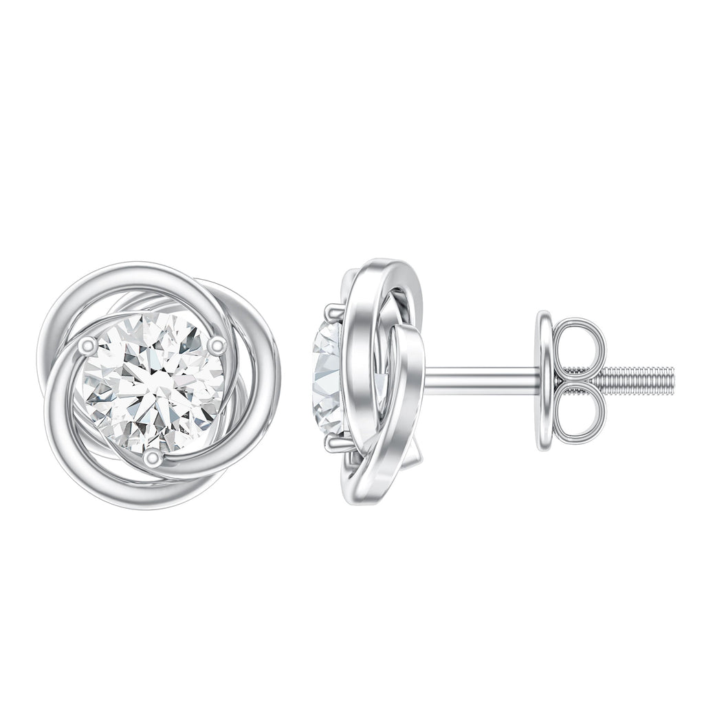 Certified Moissanite Swirl Stud Earrings