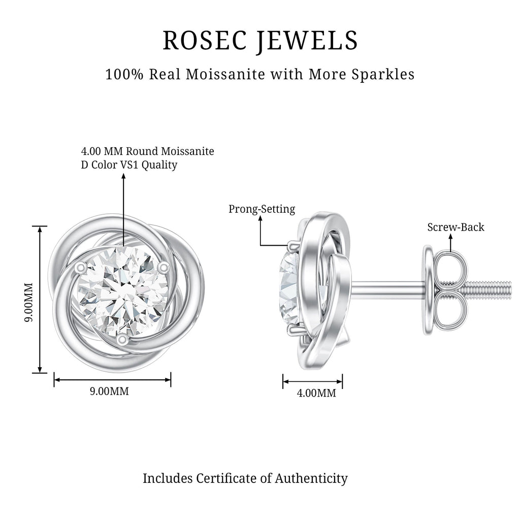 Certified Moissanite Swirl Stud Earrings