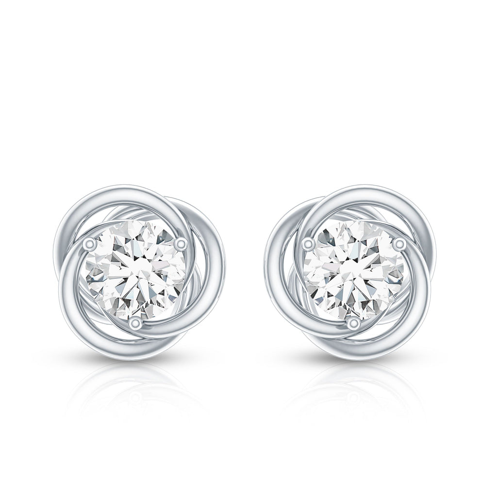 Certified Moissanite Swirl Stud Earrings