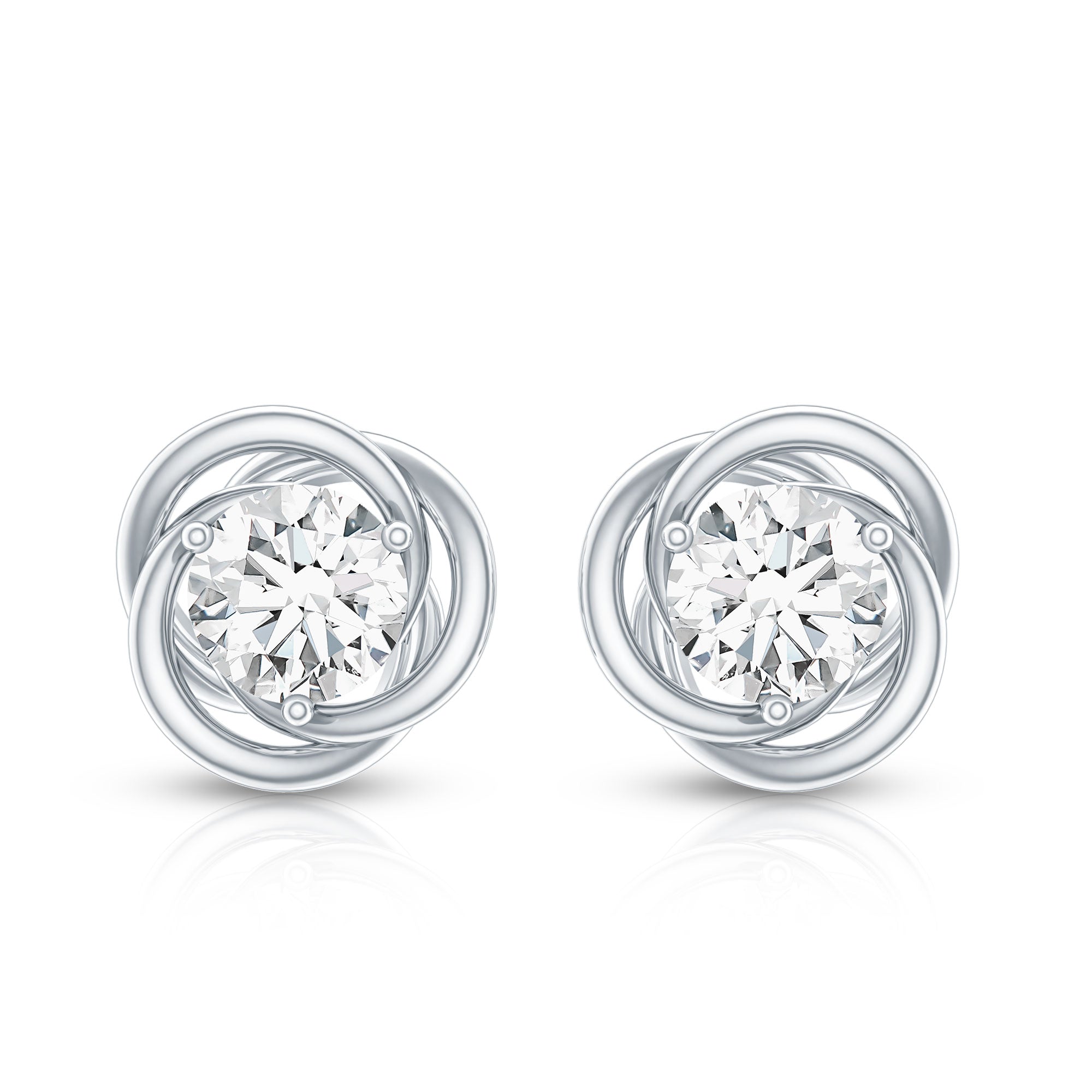 Certified Moissanite Swirl Stud Earrings