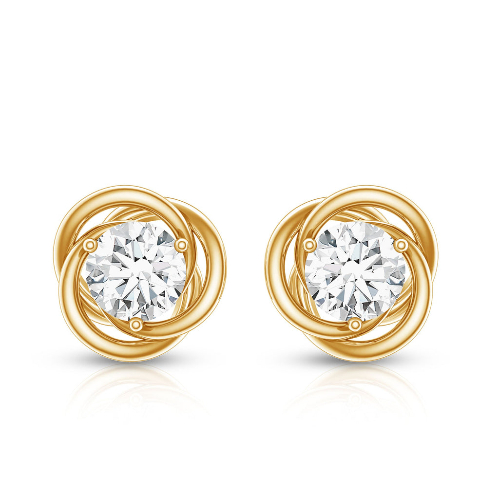 Certified Moissanite Swirl Stud Earrings