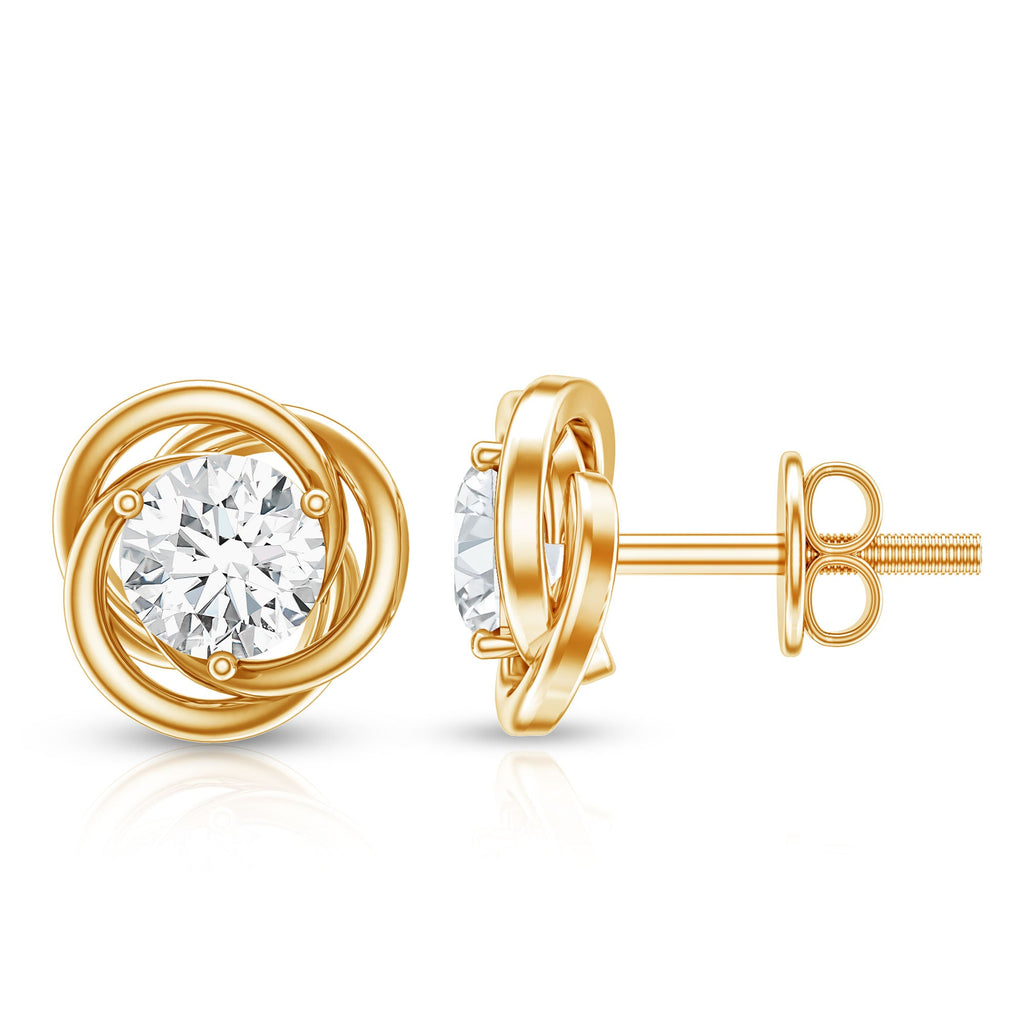 Certified Moissanite Swirl Stud Earrings
