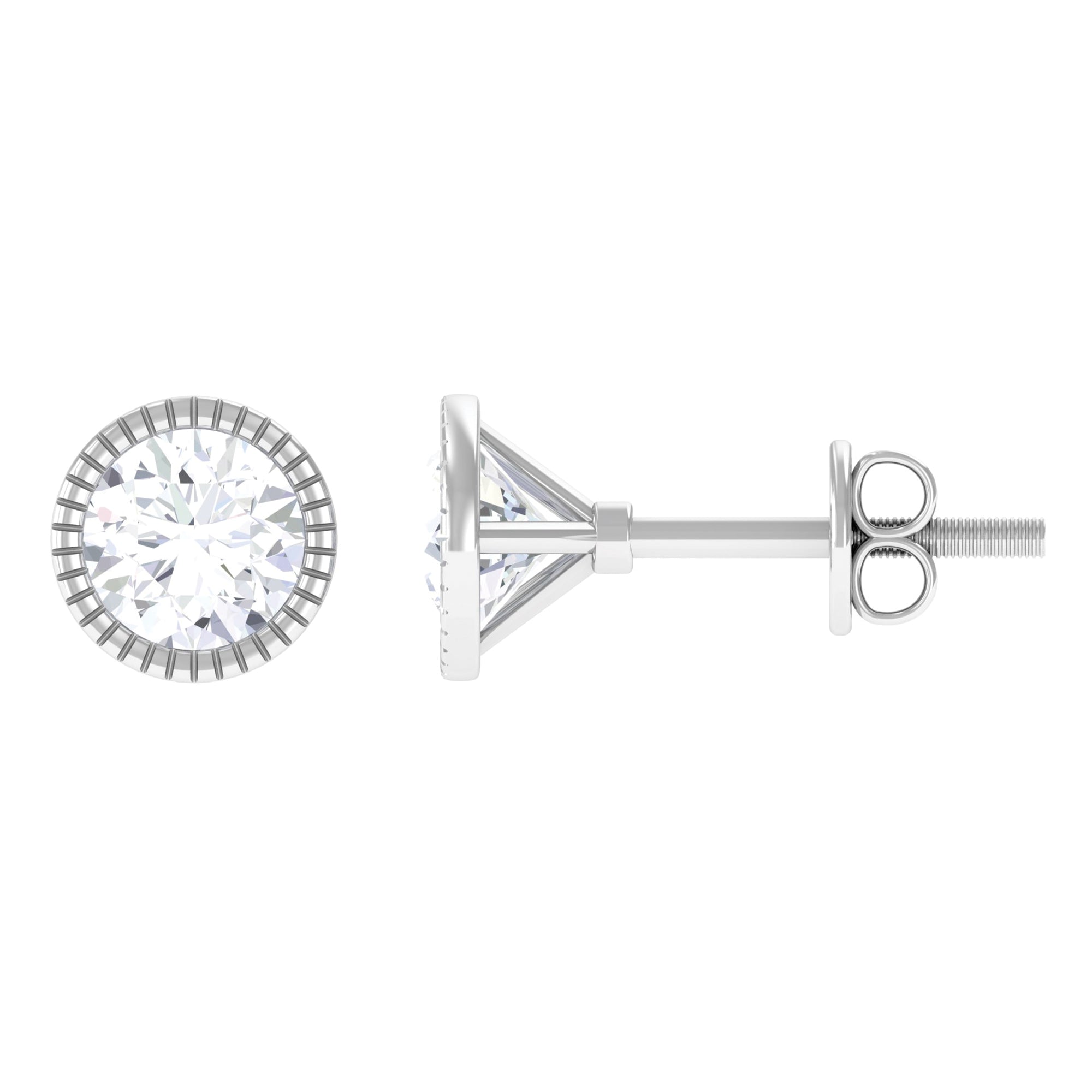 1 CT Moissanite Martini Stud Earrings for Women