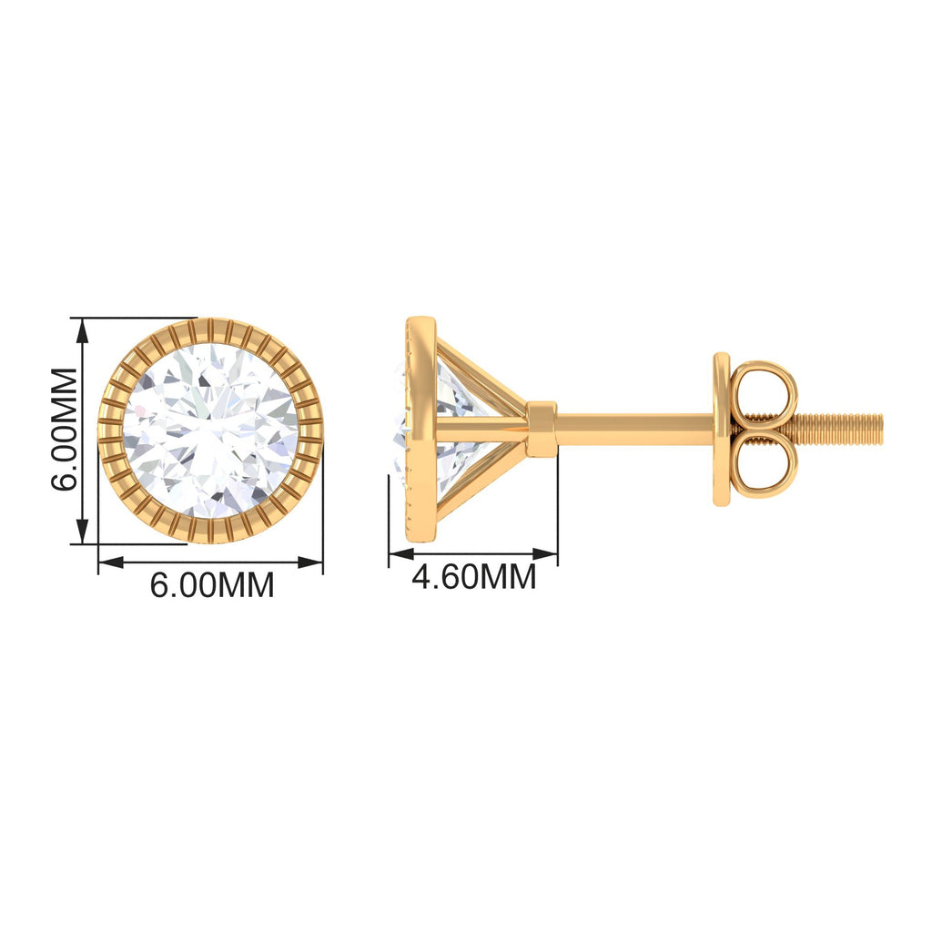 1 CT Moissanite Martini Stud Earrings for Women