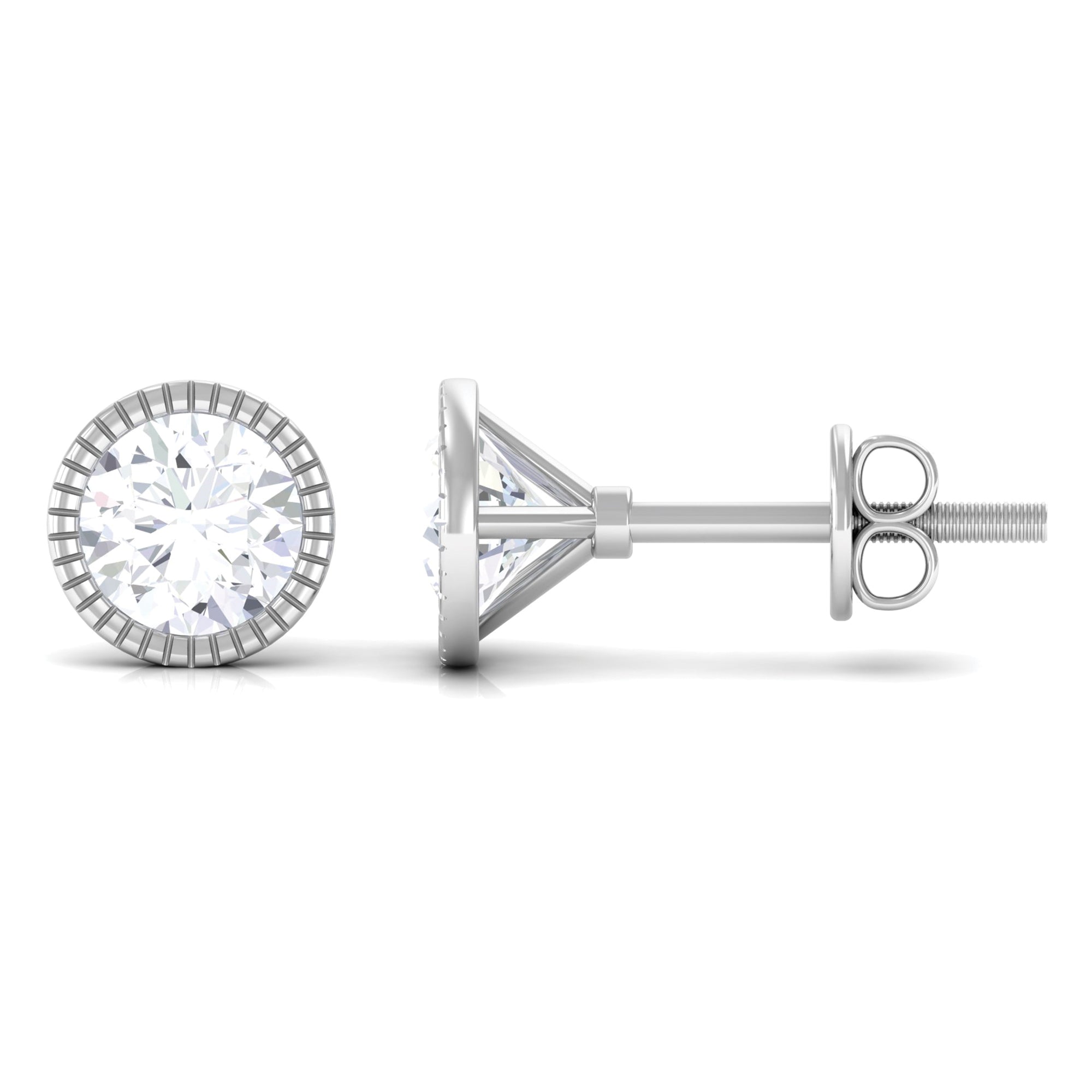 1 CT Moissanite Martini Stud Earrings for Women