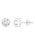 Bezel Set Round Cut Moissanite Stud Earrings
