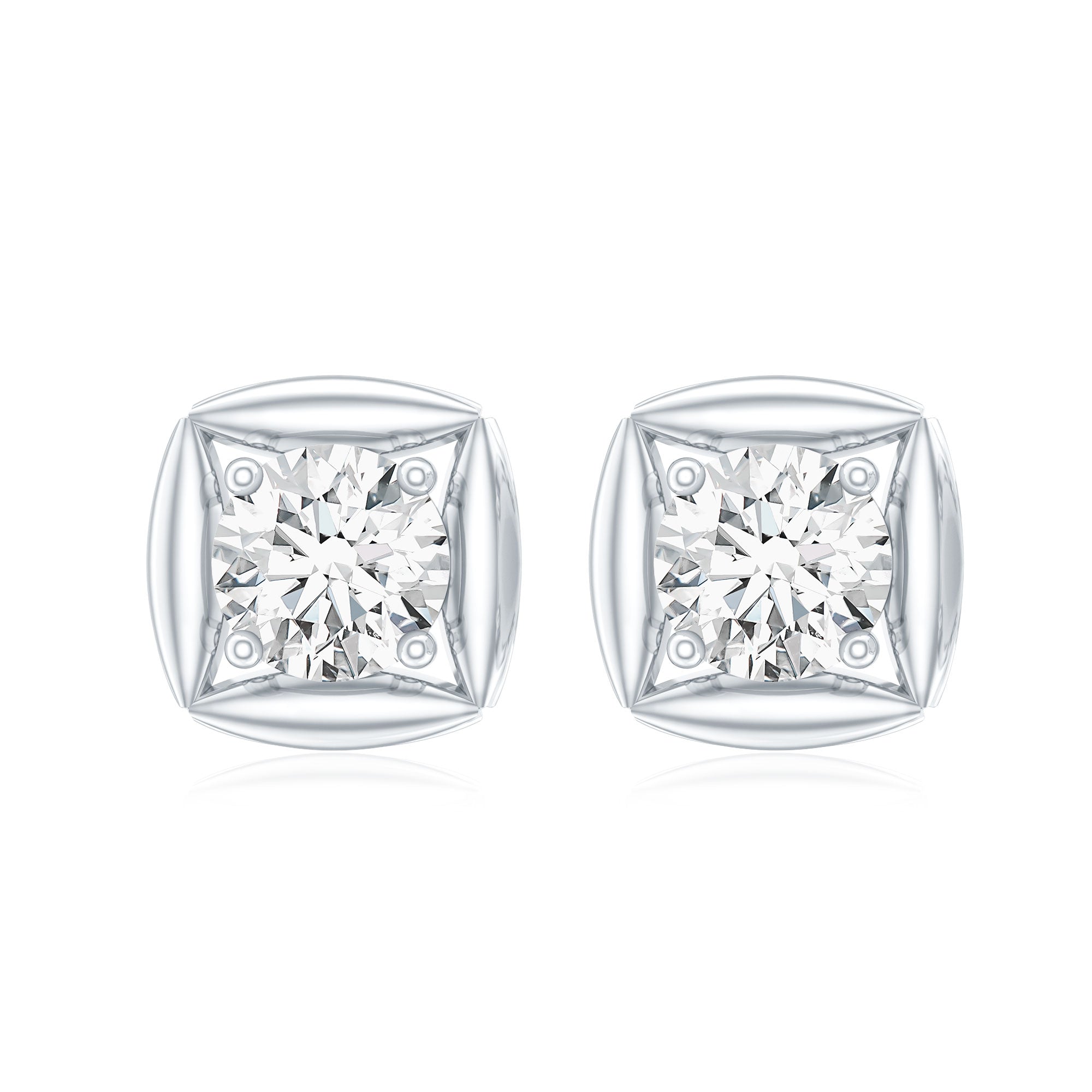 1 CT Solitaire Moissanite Stud Earrings for Women