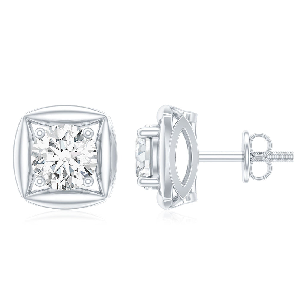 1 CT Solitaire Moissanite Stud Earrings for Women