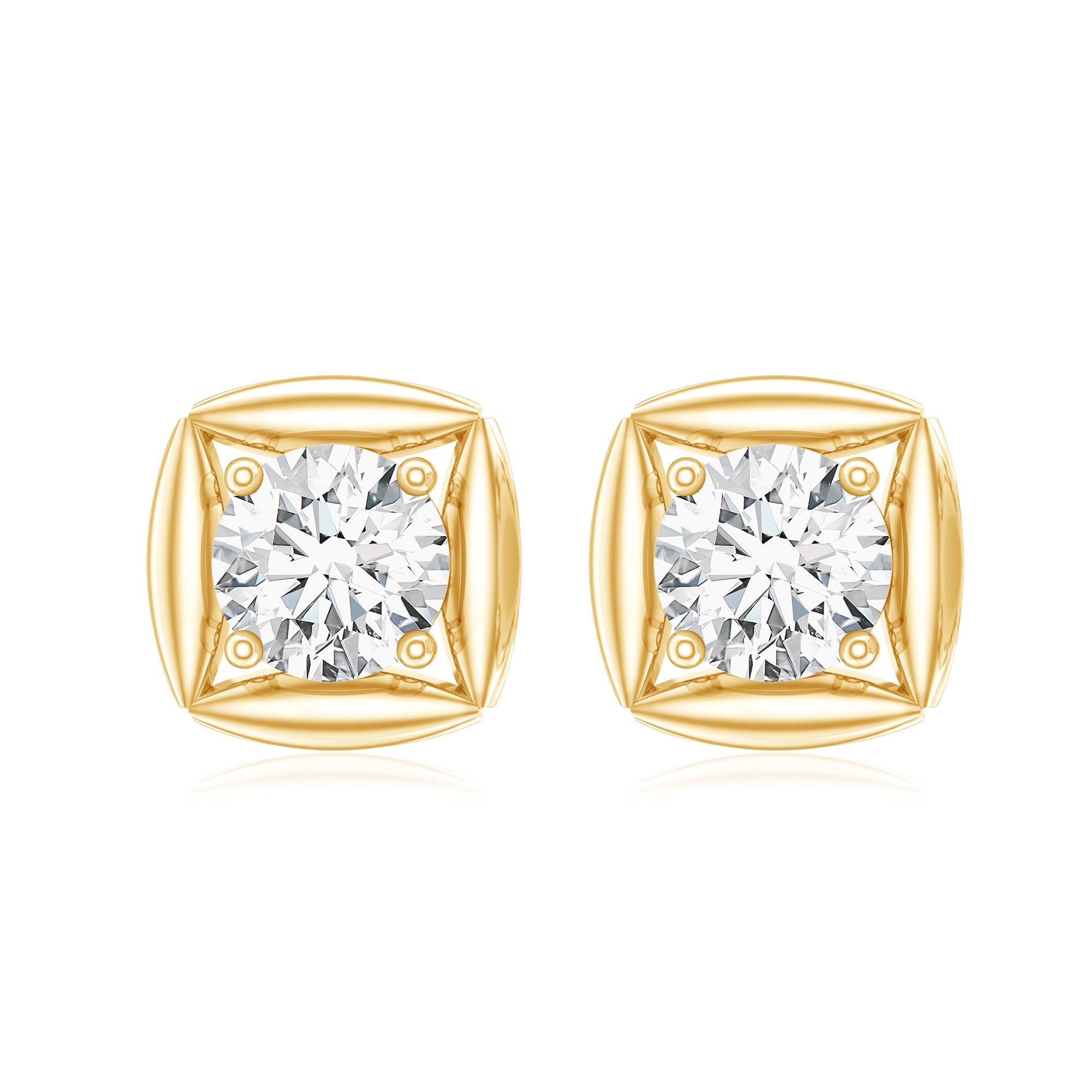 1 CT Solitaire Moissanite Stud Earrings for Women