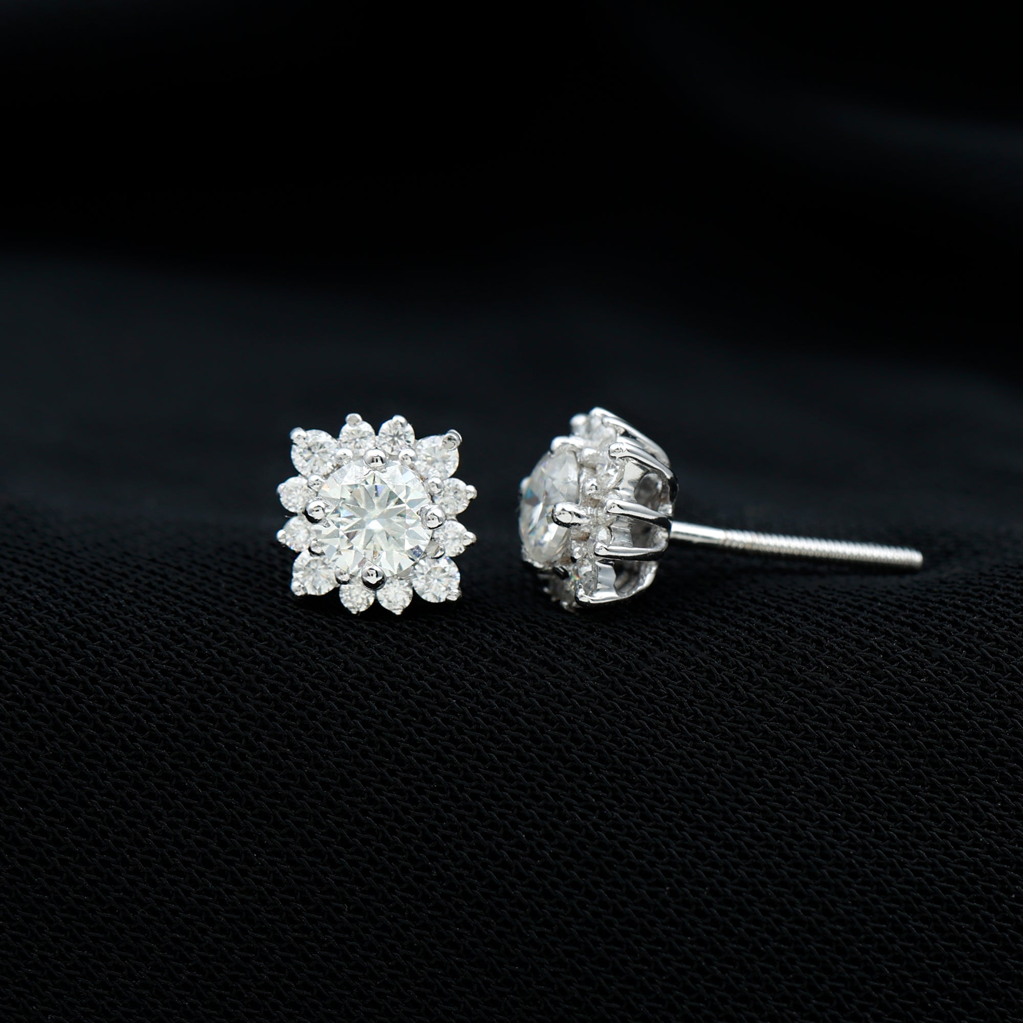 Classic Moissanite Stud Earrings with Halo
