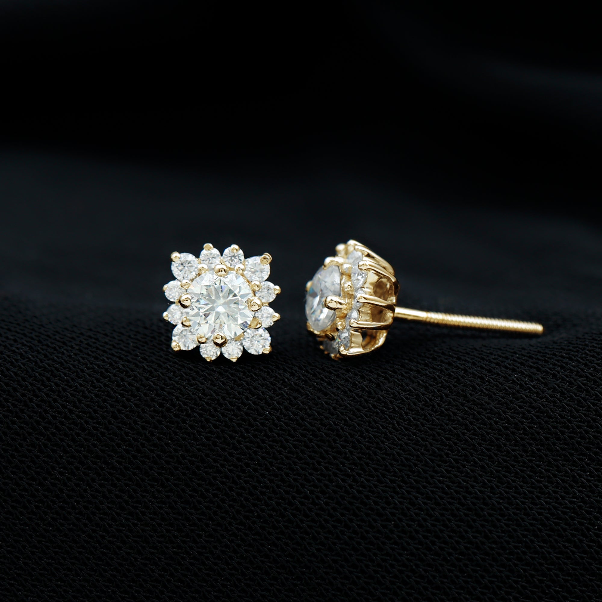 Classic Moissanite Stud Earrings with Halo