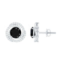Lab Created Black Diamond Spiral Earrings with Diamonds