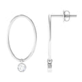 Bezel Set Moissanite Front Facing Hoop Drop Earrings