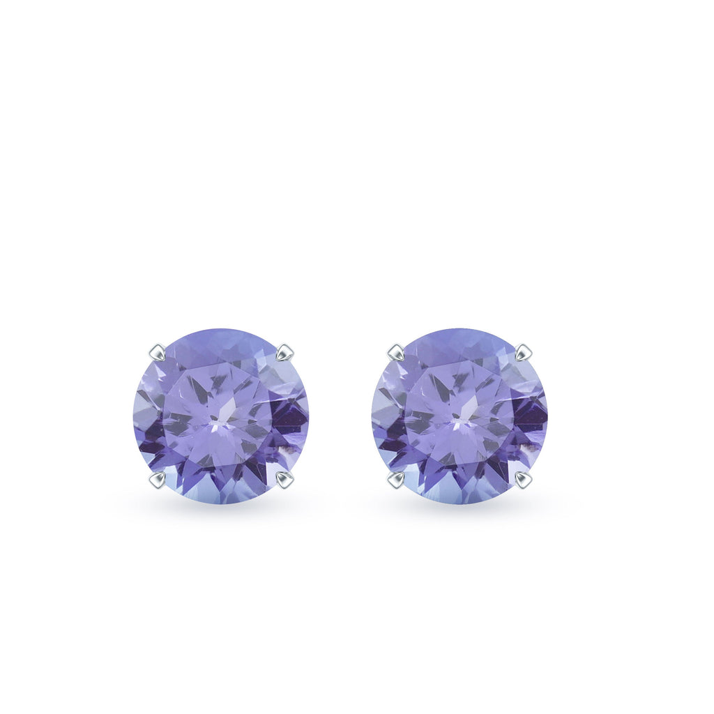 1 Carat Round Cut Tanzanite Stud Earrings for Women