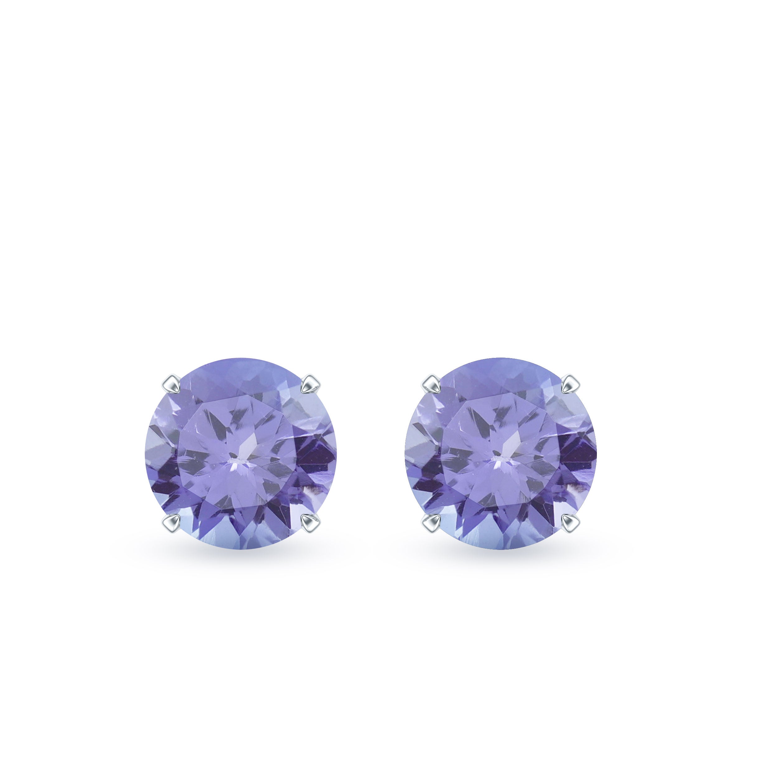 1 Carat Round Cut Tanzanite Stud Earrings for Women